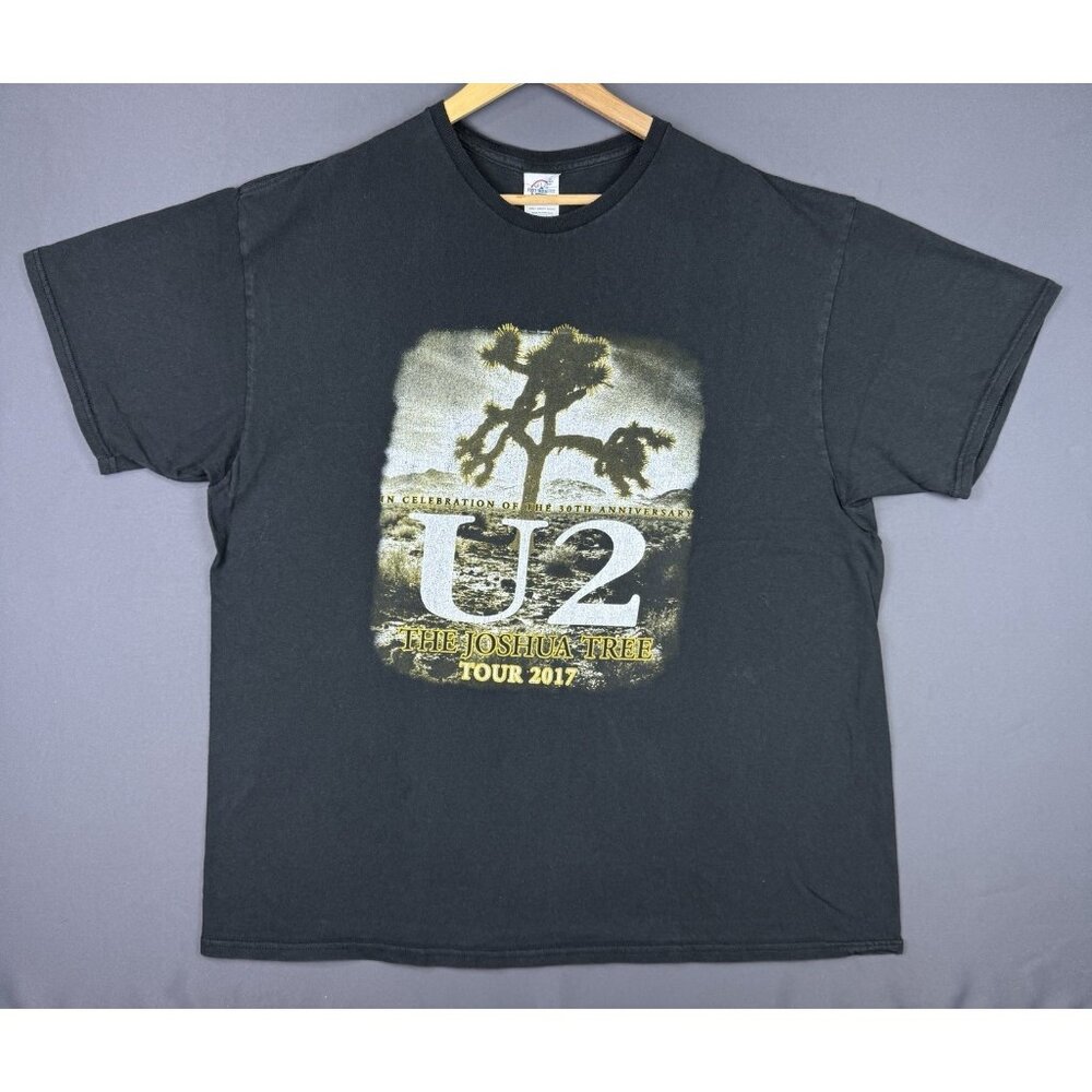 U2 Band Tee The Joshua Tree Tour 2017 Concert Promo 30th Anniversary Black 2XL